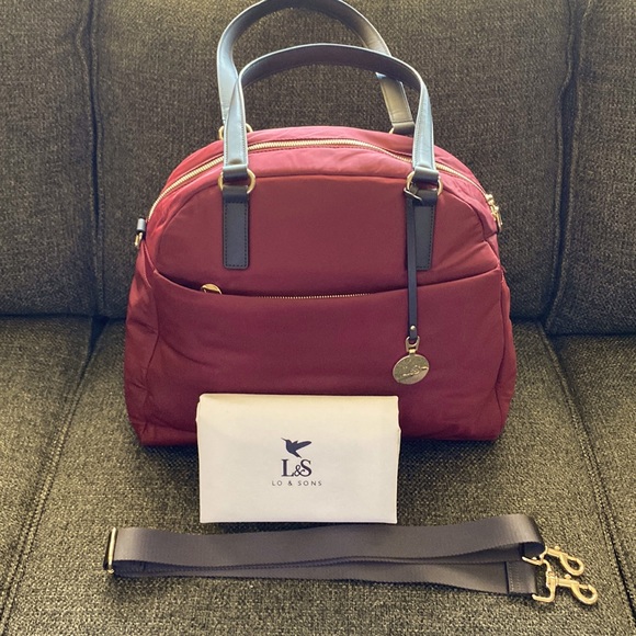 Lo & Sons Bags Lo Sons Og Travel Bagmaroon Bag With Tan Interior